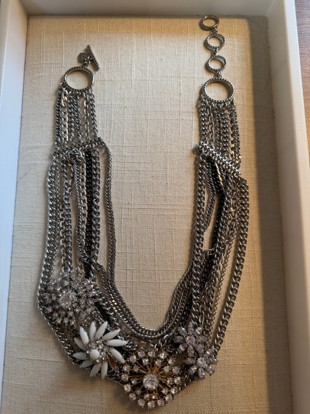 Stella & Dot Silver Multi-Chain Statement Necklace